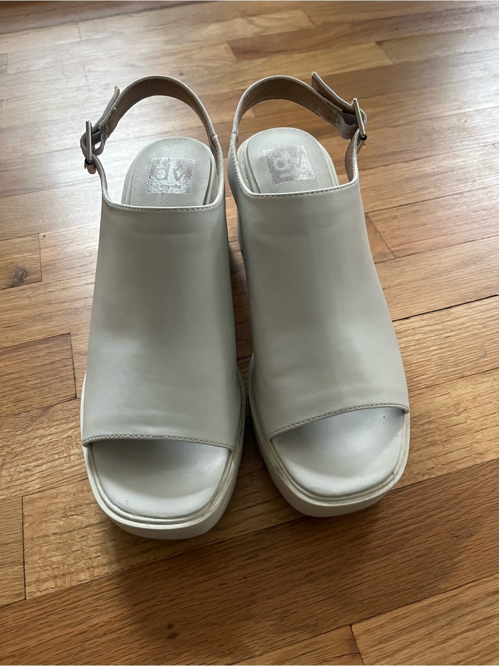 Womens White Open-Toe Slingback Sandals
